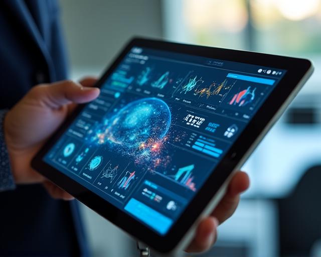 Interactive Data Visualization Dashboard with Cyan Accents